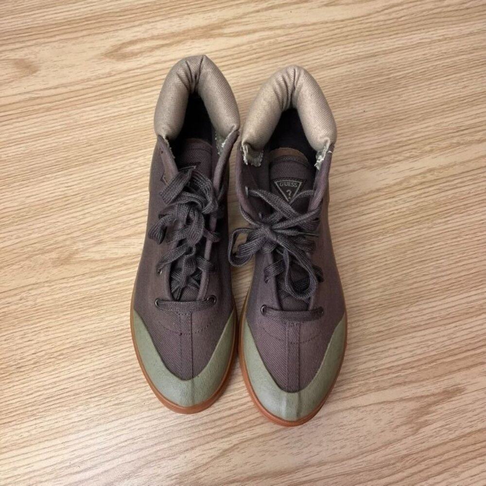 Guess Boots Mens 5 Canvas Gum Base Hiking Mid Top Vintage 90’s